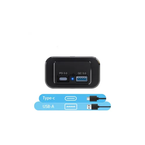 Panou mufa USB QC3.0 + PD — imaginea 2