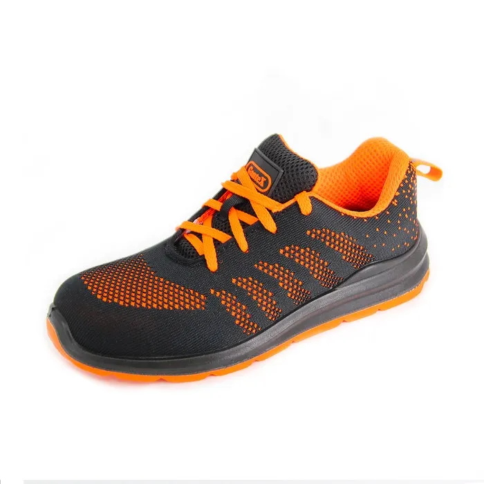 Pantofi de protectie Petra S1, cu bombeu metalic, negru/portocaliu, marimea 44