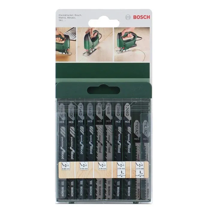 Panza fierastrau vertical, pentru lemn, Bosch, set 10 bucati