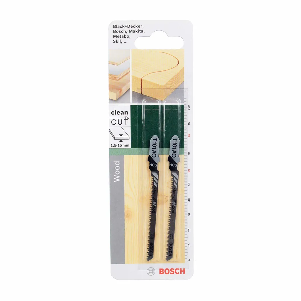 Panze fierastrau vertical, Bosch T101AO, pentru lemn, taiere max 15 mm (set 2 buc)