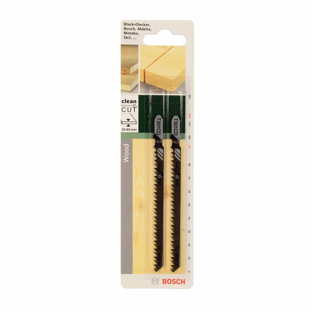 Panze fierastrau vertical, Bosch T1301CD, pentru lemn melaminat, taiere max 65 mm (set 2 buc)
