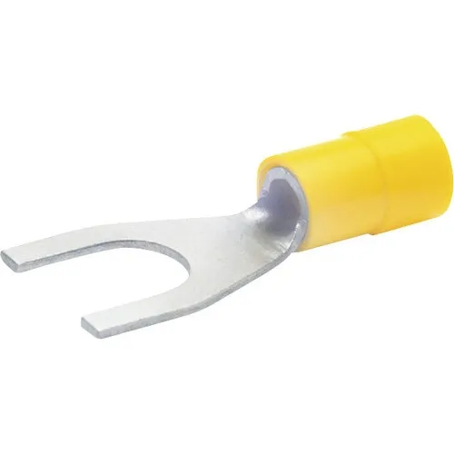 Papuci izolati Starke 6, 0 mm² cu furca M4, 50 bucati, culoare galbena