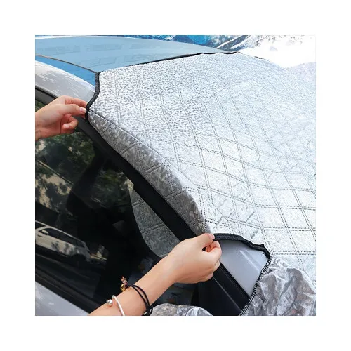 Parasolar exterior auto iarna vara cu protectie oglinzi laterale reflectorizante 170 x 143 cm — imaginea 3