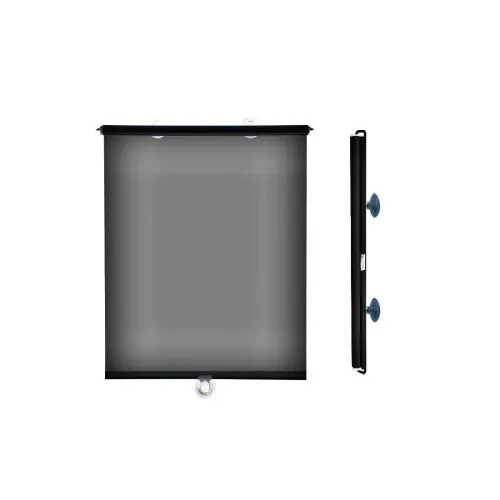 Parasolar retractabil folie geam neagra cu ventuze, Super Dark Black 72 x130cm — imaginea 2