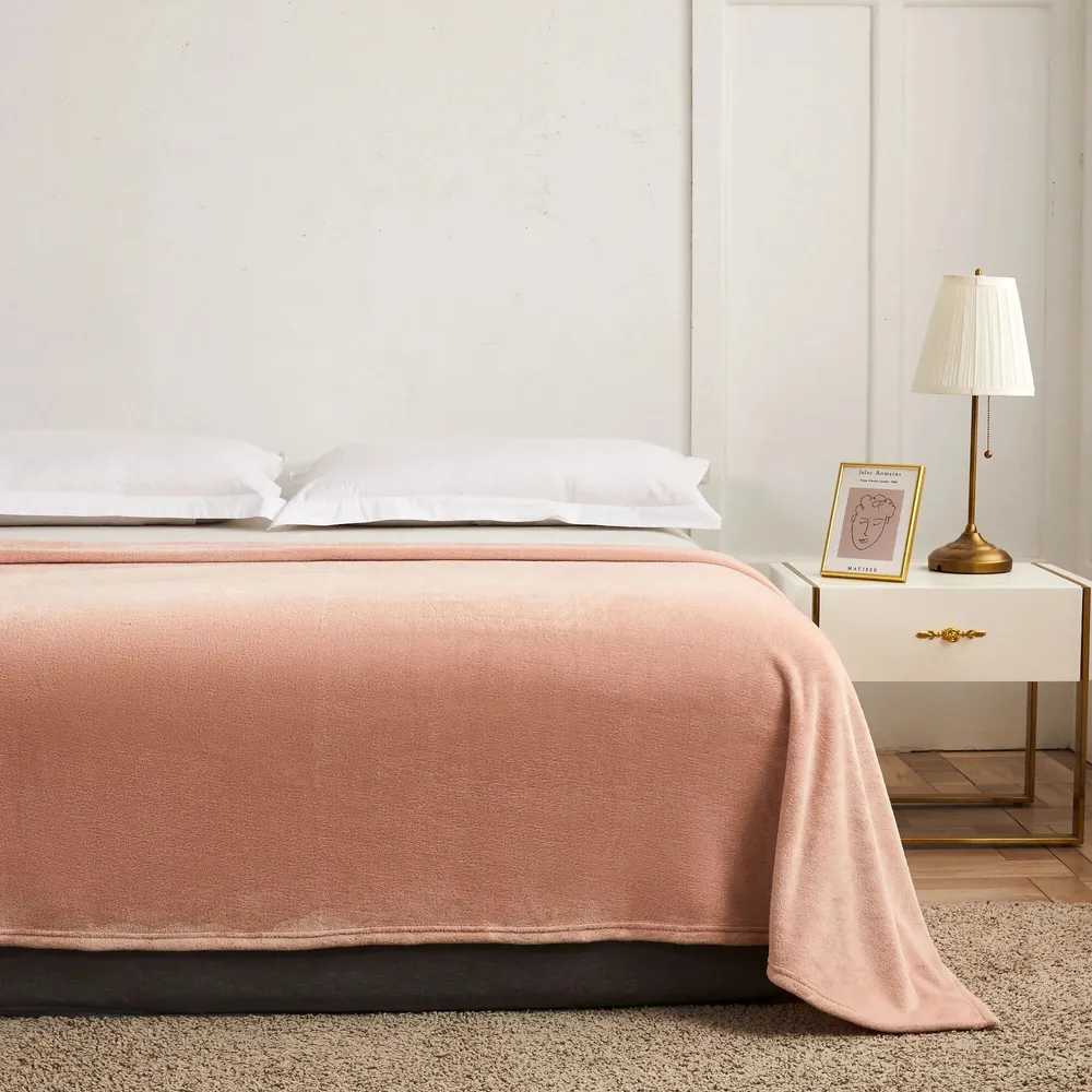 Patura pat, Caressa 221, 200 x 220 cm, poliester, roz
