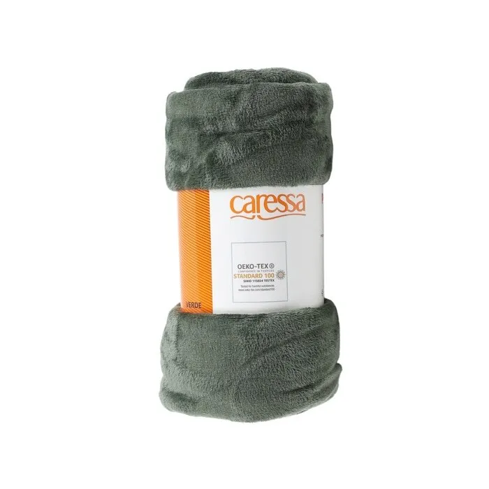 Patura pat, Caressa TL062127, 150 x 200 cm, poliester, verde