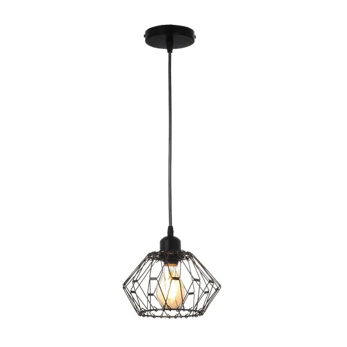 Pendul Formos KL111161, negru + crom, design industrial, dimensiuni variabile