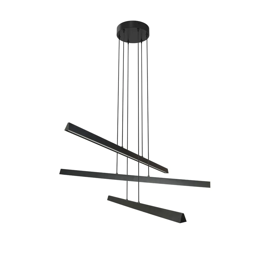 Pendul LED Finch, 5100 lumeni, dimabil, cu schimbarea temperaturii de culoare, negru