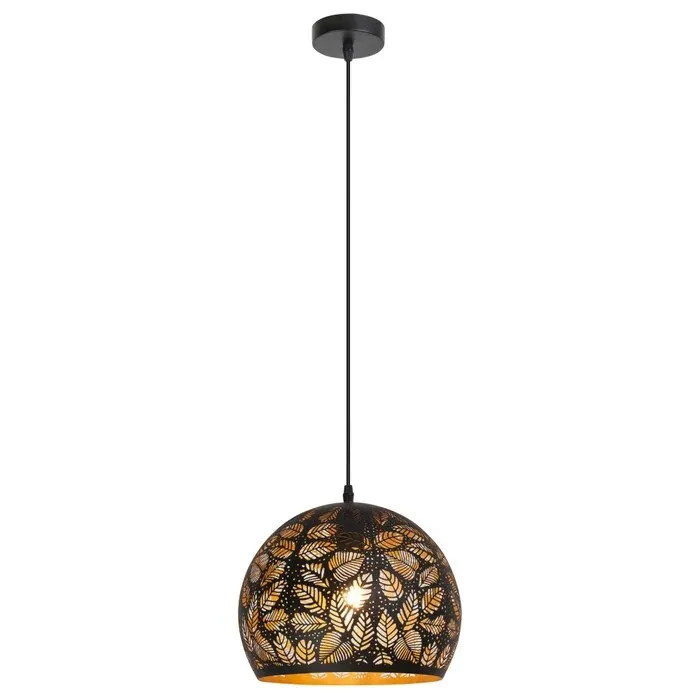 Pendul Manorca 2276, abajur traforat, negru + auriu, 1000x280mm