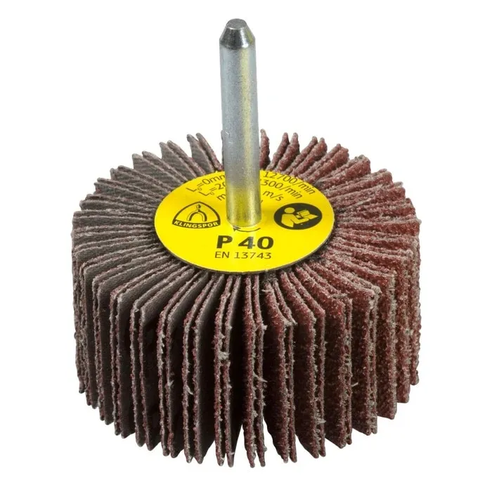 Perie abraziva, cu tija, pentru inox / metale / lemn / plastic, Klingspor KM 613, 25 x 15 x 6 mm, granulatie 80