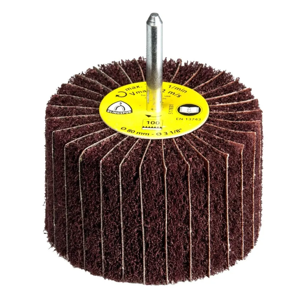 Perie abraziva, cu tija, pentru inox / metale / plastic, Klingspor NCS 600, 40 x 20 x 6 mm, granulatie 150