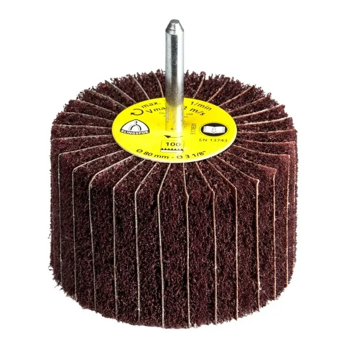Perie abraziva, cu tija, pentru inox / metale / plastic, Klingspor NCS 600, 80 x 50 x 6 mm, granulatie 100