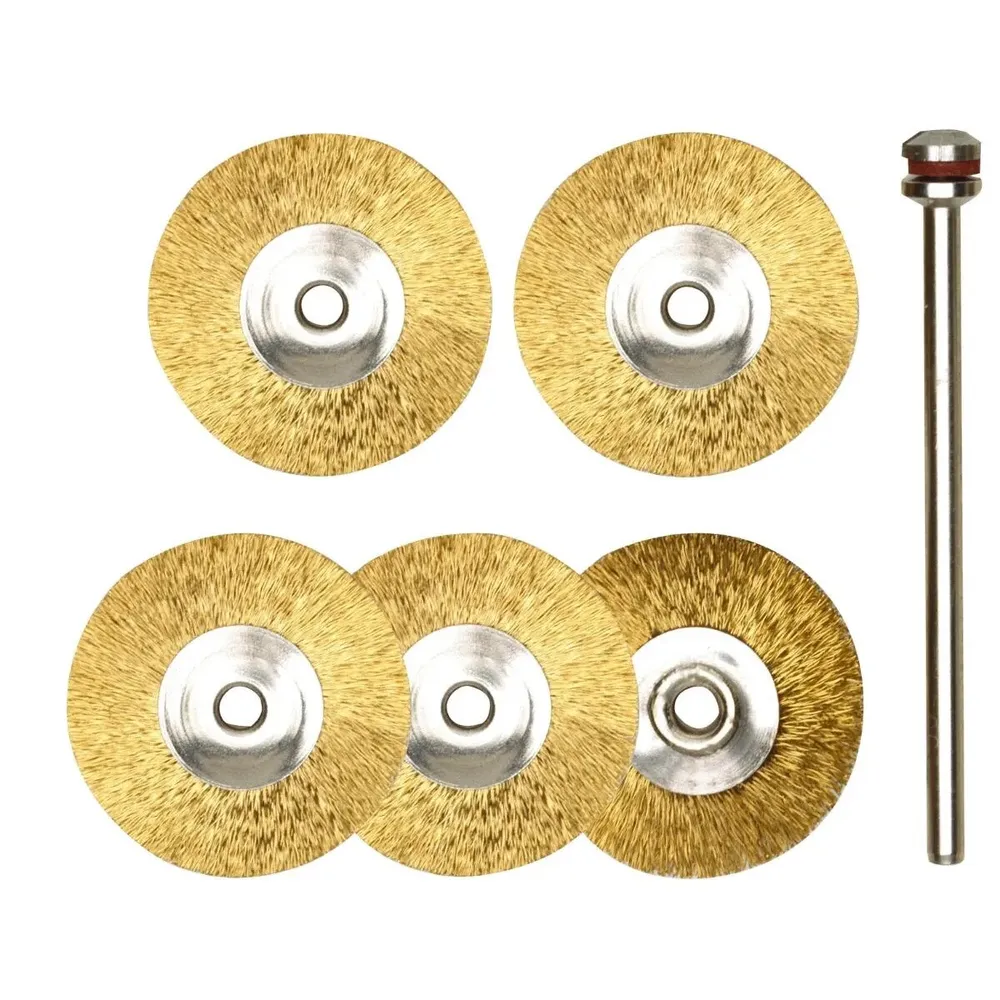 Perie circulara, cu tija, pentru bronz, Proxxon 28962, diametru 22 mm, set 5 bucati
