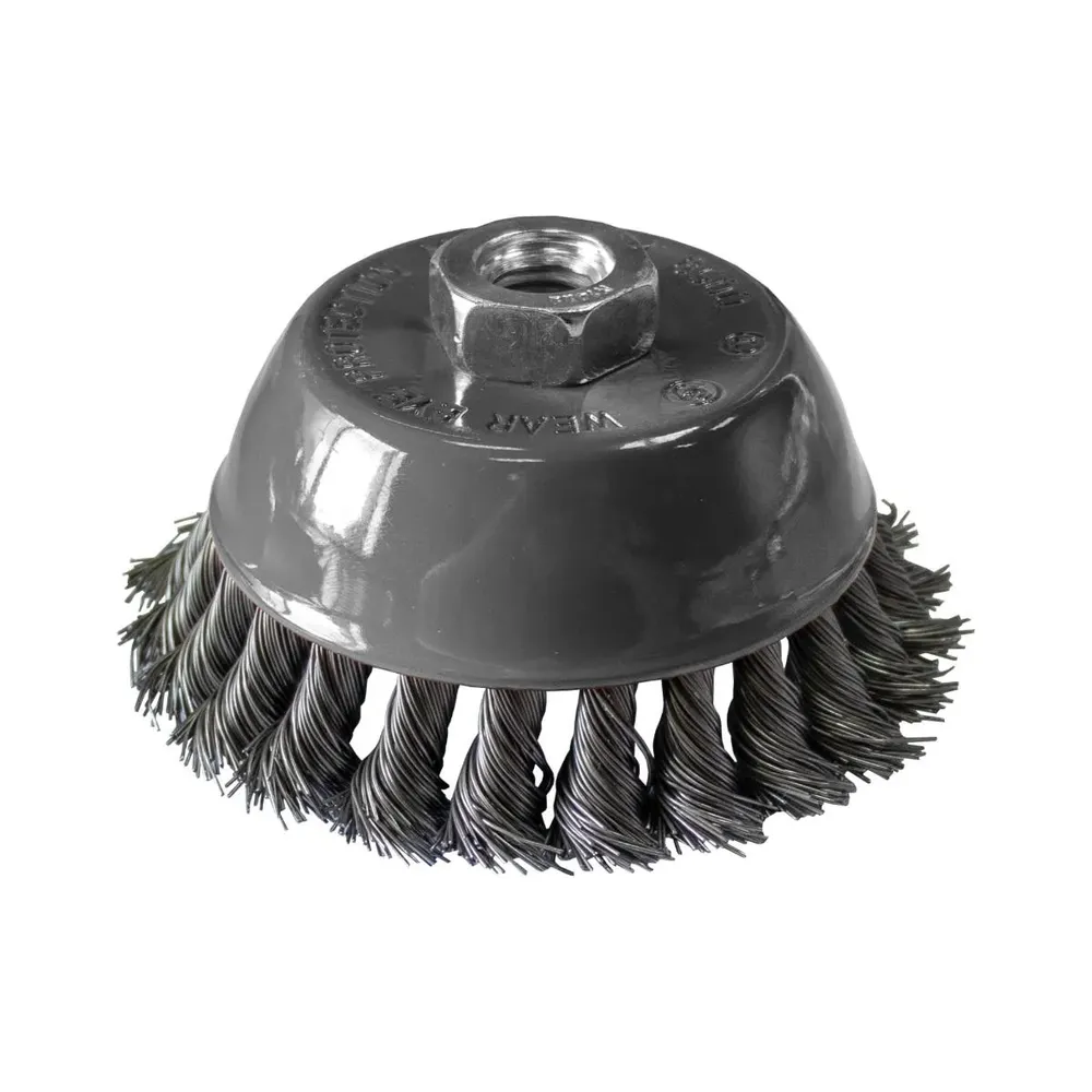 Perie cupa, cu alezaj, pentru decapare lemn / fier, Lumytools LT06976, diametru 100 mm