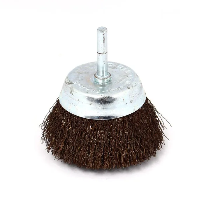 Perie cupa, cu tija, pentru metale / piatra / lemn, Peromex 5222V, diametru 75 mm