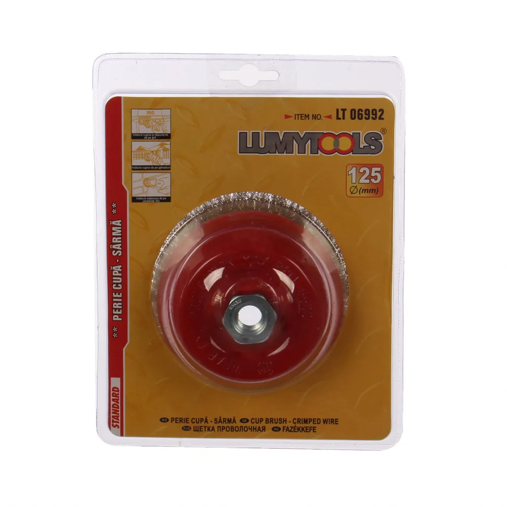 Perie cupa, pentru decapare vopsea / impuritati, Lumytools LT06992, diametru 125 mm