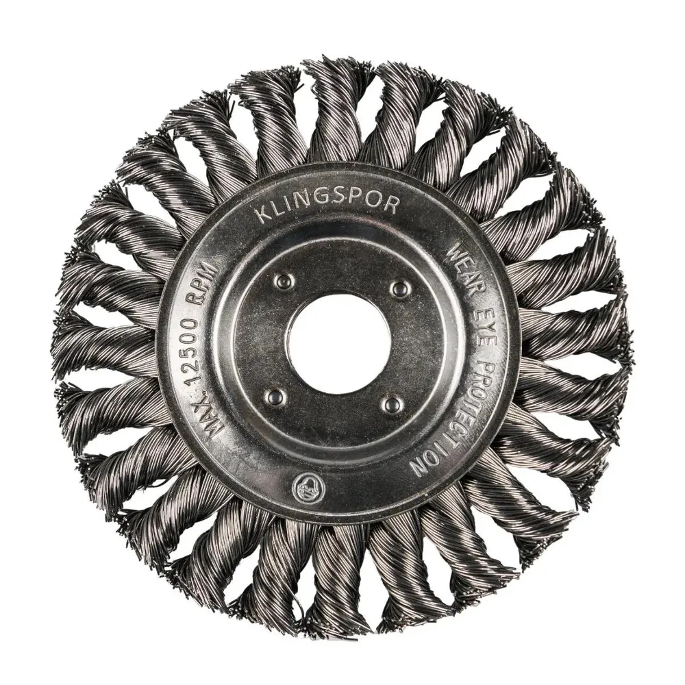 Perie sarma, circulara, cu alezaj, pentru otel / inox, Klingspor BR 600 Z, diametru 125 x 14 x 22 mm