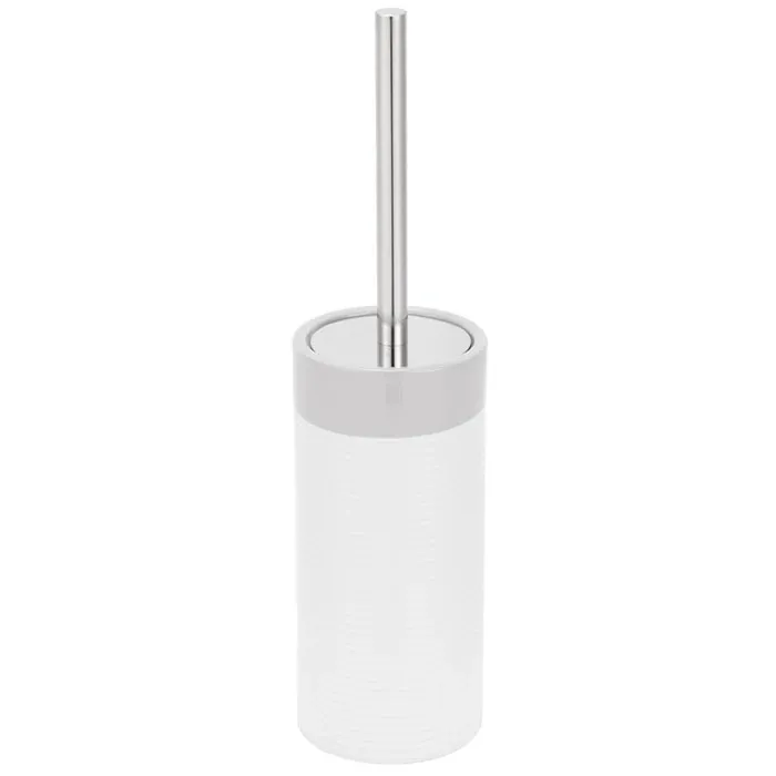 Perie WC Kadda Original BCO-1986E, montaj stativ, ceramica, alb + gri, 10 x 10 x 38.9 cm