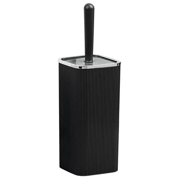Perie WC Okyanus Home Diva OKY-506-1, montaj stativ, polistiren + ABS, finisaj negru + cromat, 10.2 x 10.2 x 34.2 cm
