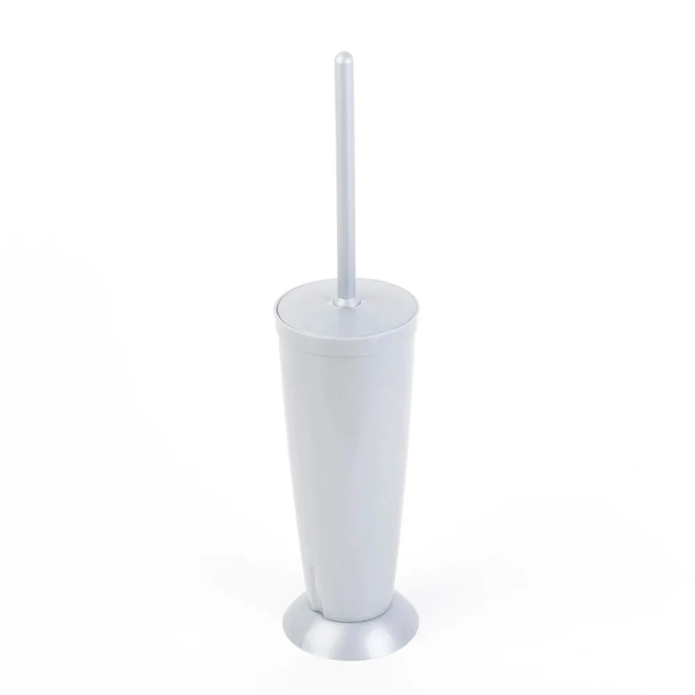 Perie WC Romtatay 43170, polipropilena, gri metalizat, 42 x 9.5 cm