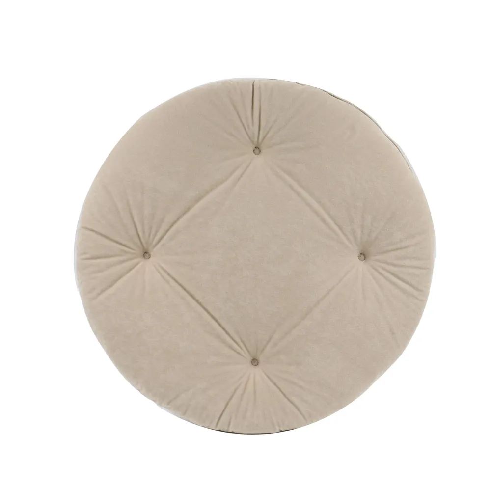Perna fotoliu suspendat 68429-PLC, poliester + spuma poliuretan, rotunda, bej, D 60 cm