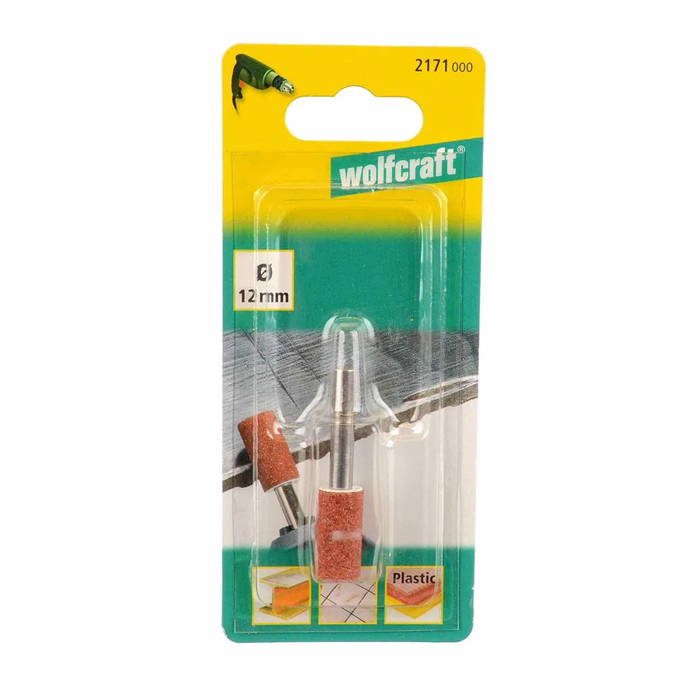 Piatra slefuit Wolfcraft, pentru ceramica/otel/metal, cilindrica, 12 mm