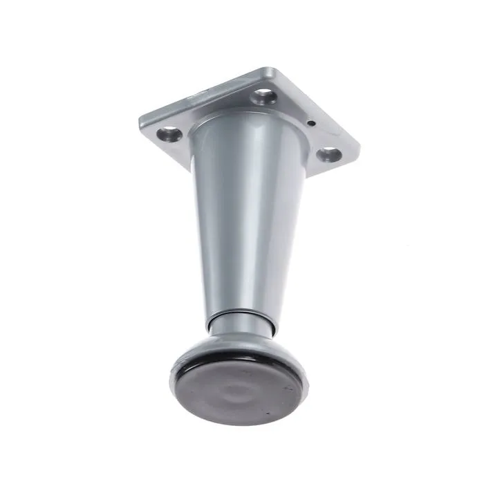 Picioare mobila, universale, reglabile, din plastic, argintii, 80 mm, set 4 bucati