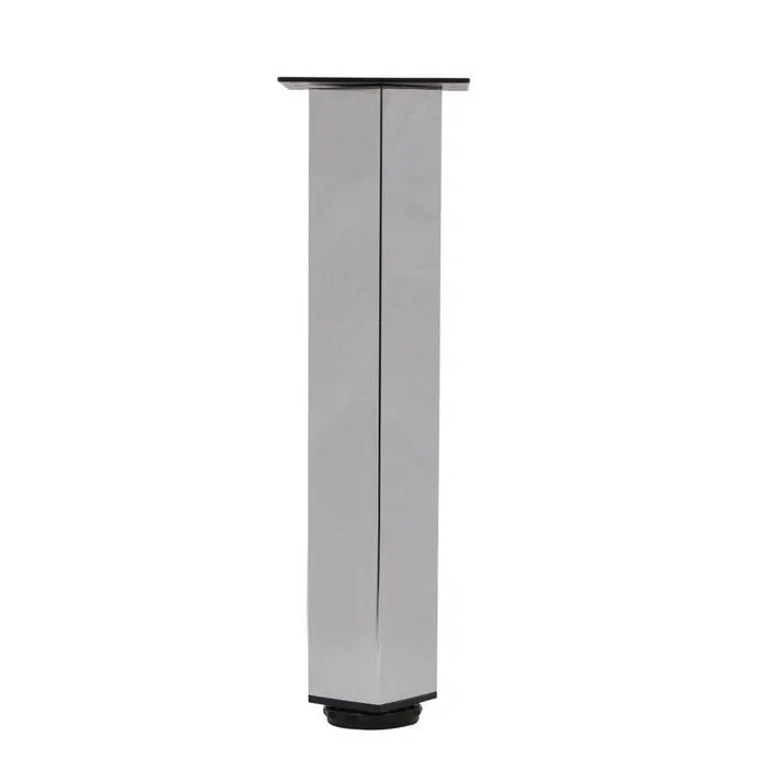 Picioare mobila, universale, reglabile, metalice, cromate, patrate, 400 mm, set 4 bucati