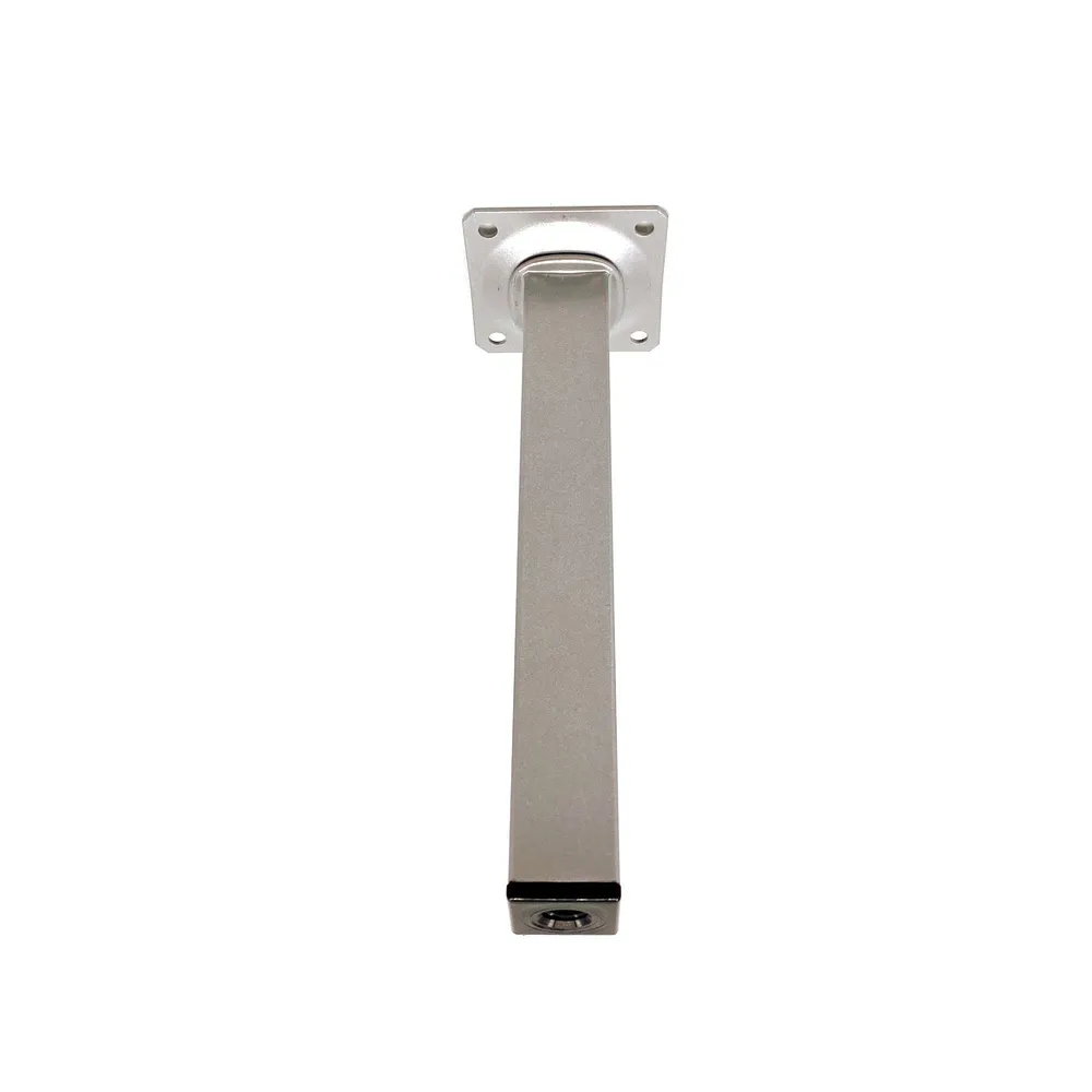 Picior mobila, 25 x 25 mm, H 400 mm, otel inoxidabil, gri, mat