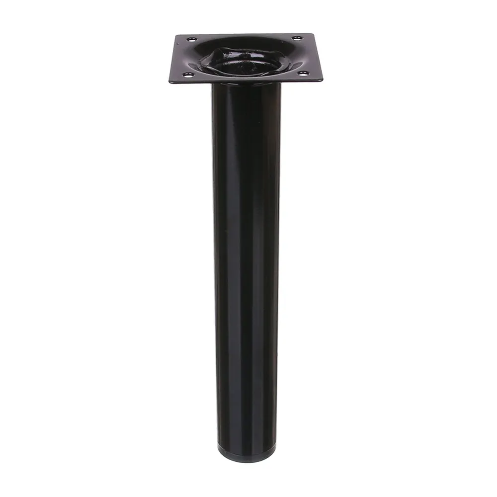 Picior mobila, Ø 30 mm, H 300 mm, otel inoxidabil, negru, lucios