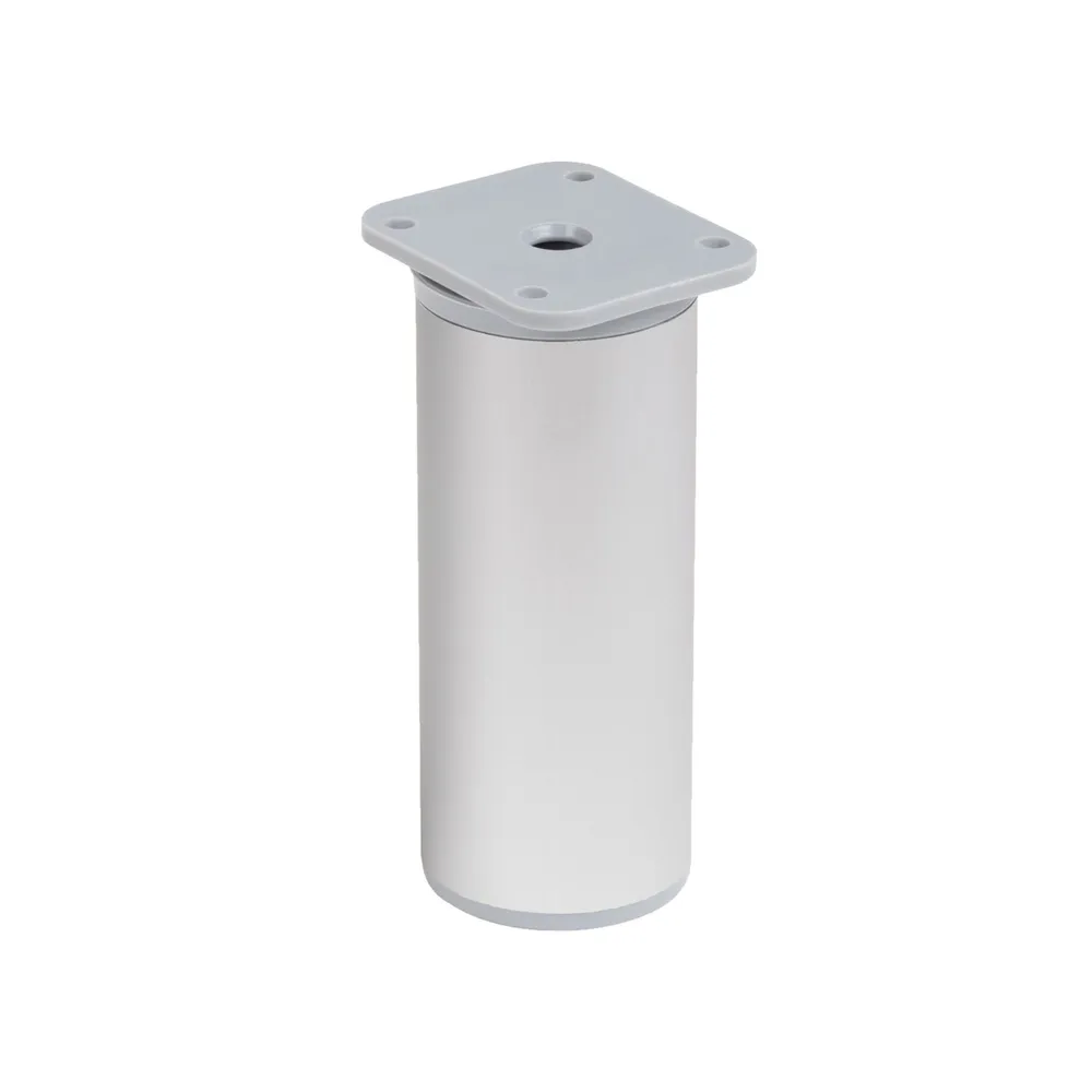 Picior mobila, Ø 40 mm, H 100 mm, plastic, argintiu, aluminiu