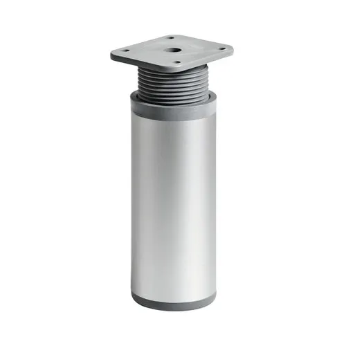 Picior mobila Hettich rotund O40mm, inaltime reglabila, otel nuanta aluminiu, 100-115mm