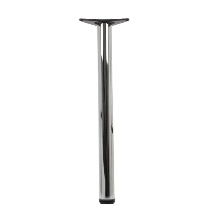 Picior mobila, pentru masa, reglabil, metalic, cromat, rotund, Holzer M1, 710 mm, set 4 bucati