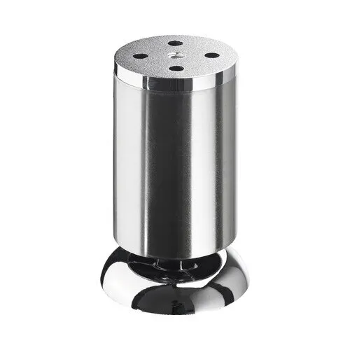 Picior mobila rotund Hettich Salinio & Salinia Ø50x(100-110) mm, inaltime reglabila, otel nuanta inox