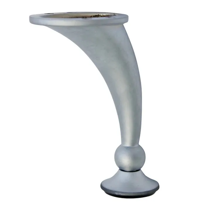 Picior reglabil din zamac, crom satinat, 120mm, diametru 31mm