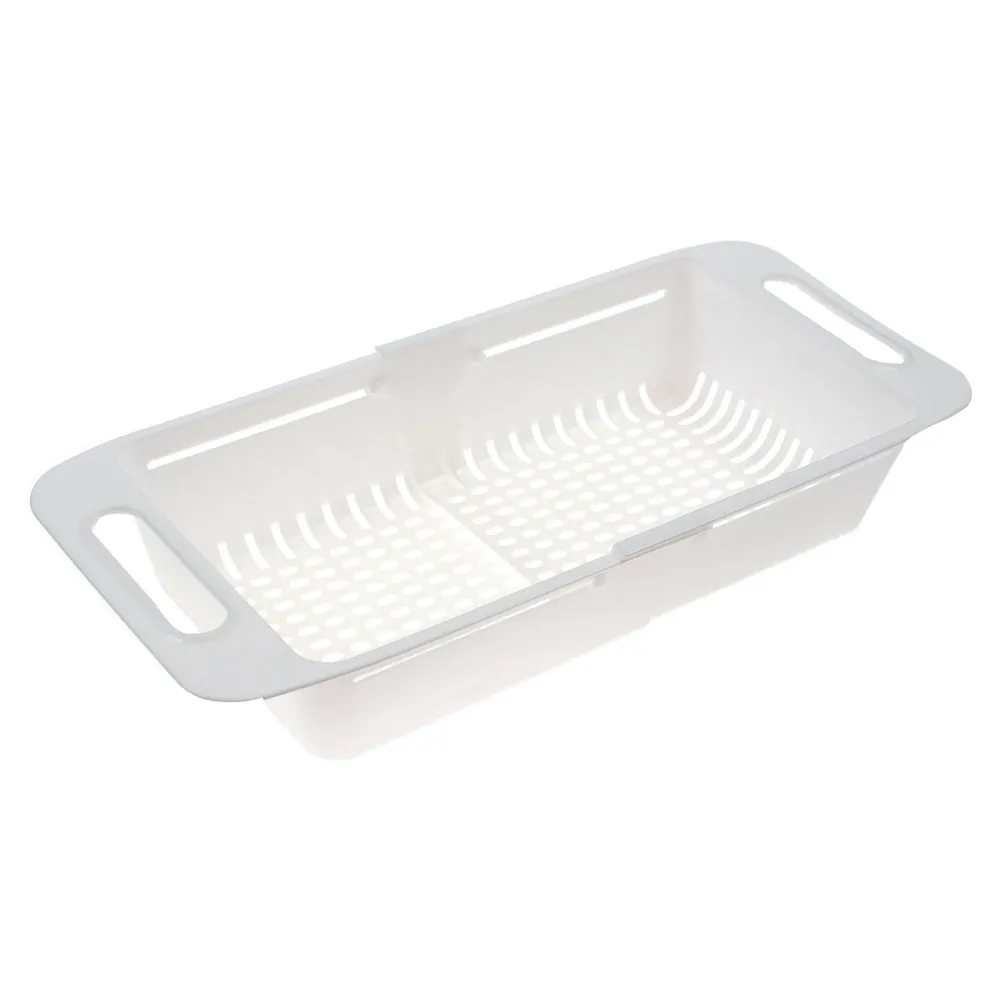 Picurator pentru chiuveta 8119, extensibil, plastic, alb, 31.5 x 20 x 8 cm