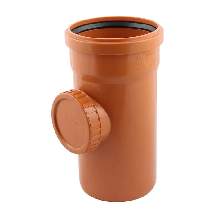 Piesa curatare PVC, cu inel, D 125 mm, portocaliu