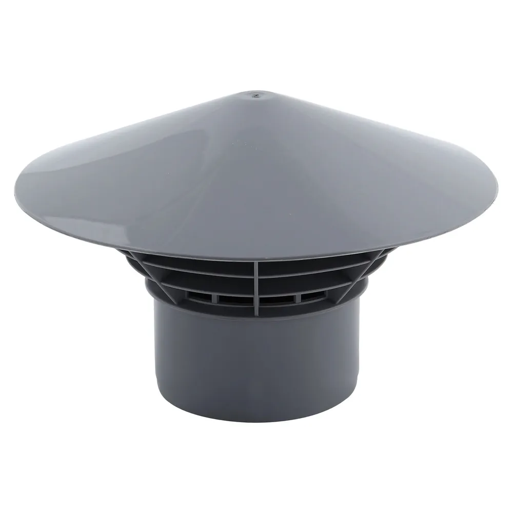 Piesa de capat polipropilena, pentru coloana ventilatie, gri, D 75 mm