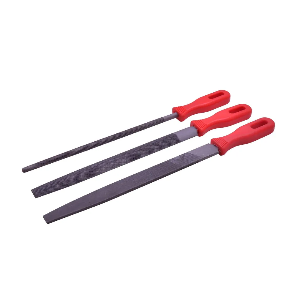 Pile metal, maner plastic, 200 mm (set 3 buc)