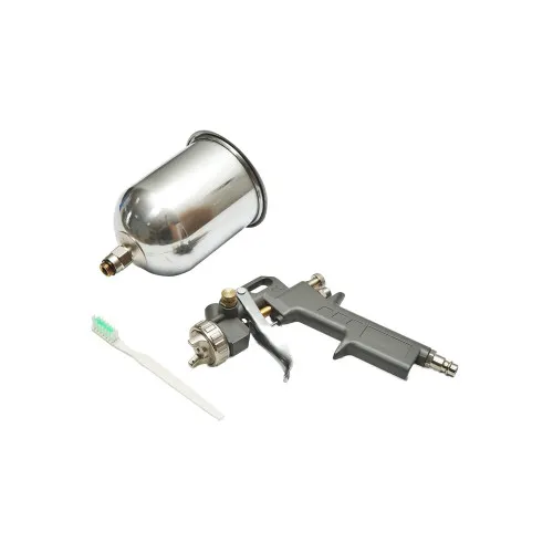 Pistol de vopsit cu aer comprimat 600 ml duza 1.5 mm cupa inox sus — imaginea 2