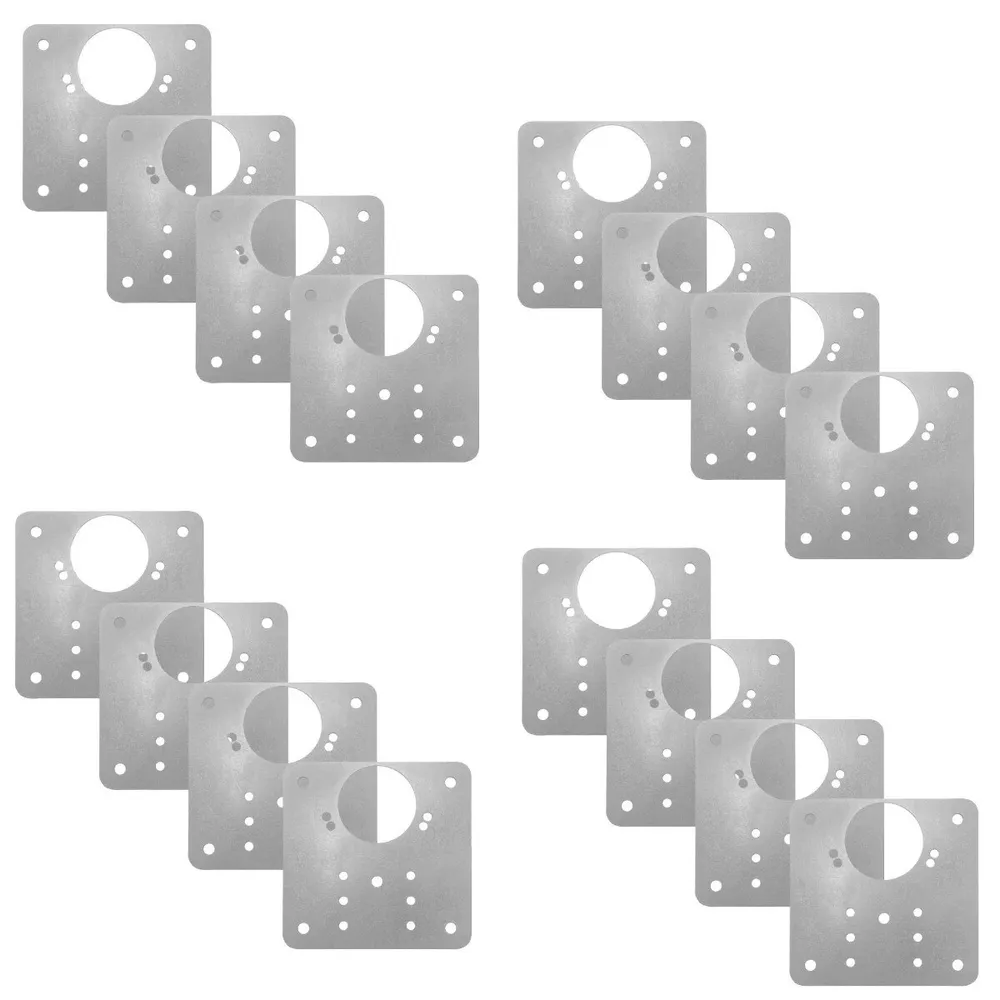 Placa perforata plata, pentru reparatii, metal, 90 x 90 mm, set 16 bucati