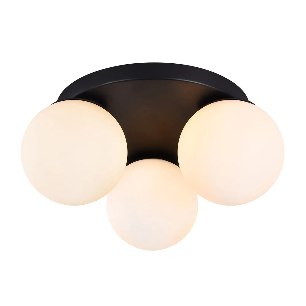 Plafoniera Bowling 01-3150, 3 x E27, negru + alb, modern