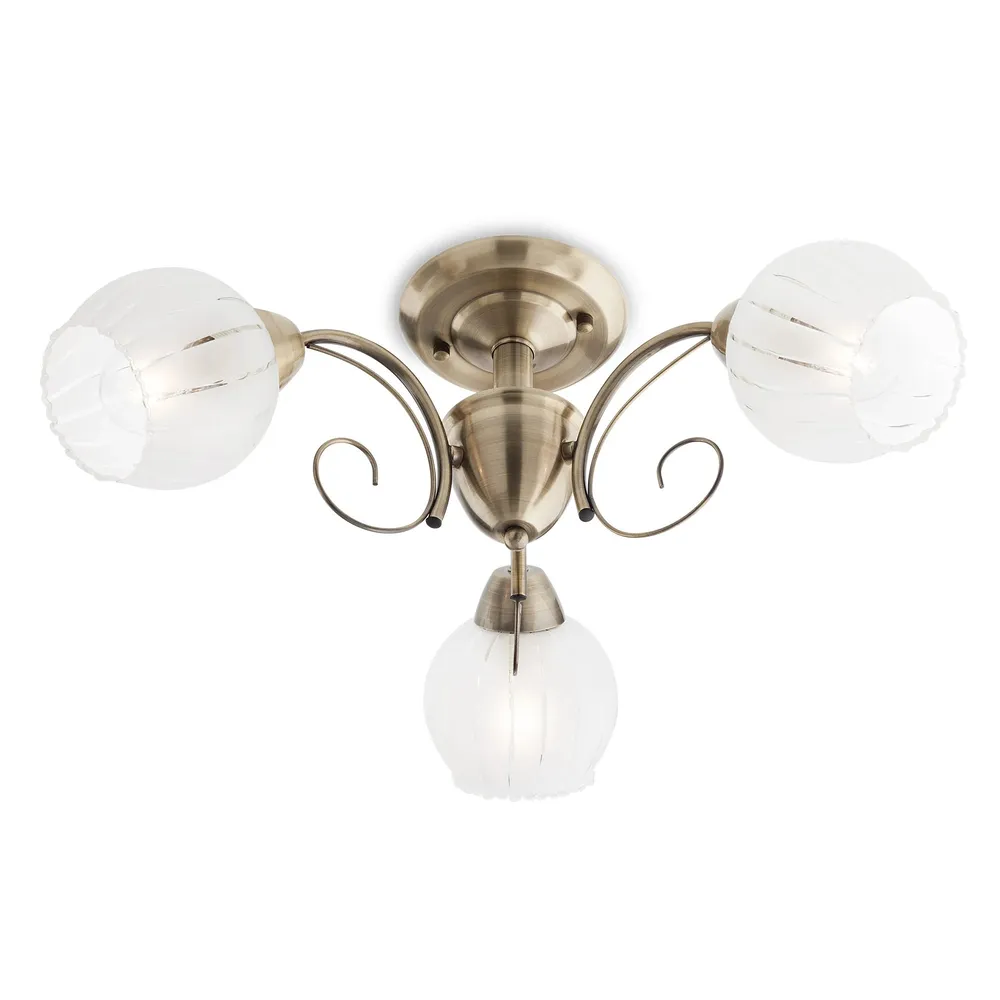 Plafoniera Jennifer 02-739, 3 x E27, alama antica + satin, dimensiuni interior
