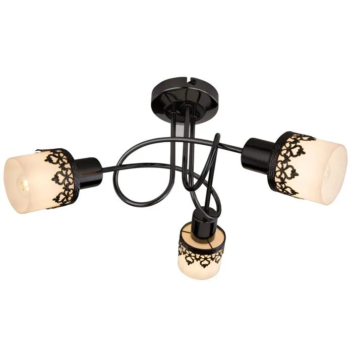 Plafoniera Lacey 5343, 3 x E14, negru + alb, vintage