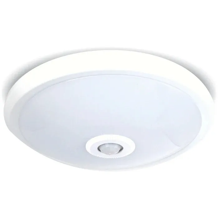 Plafoniera LED, 15 W, cu senzor de miscare si functie avarie, rotunda, lumina rece 6400 K, IP20, modern