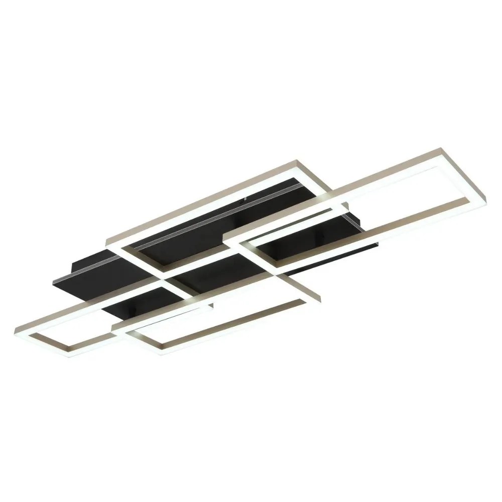 Plafoniera LED Jeffry, 40 W, dimabil, negru, 40x40cm, telecomanda