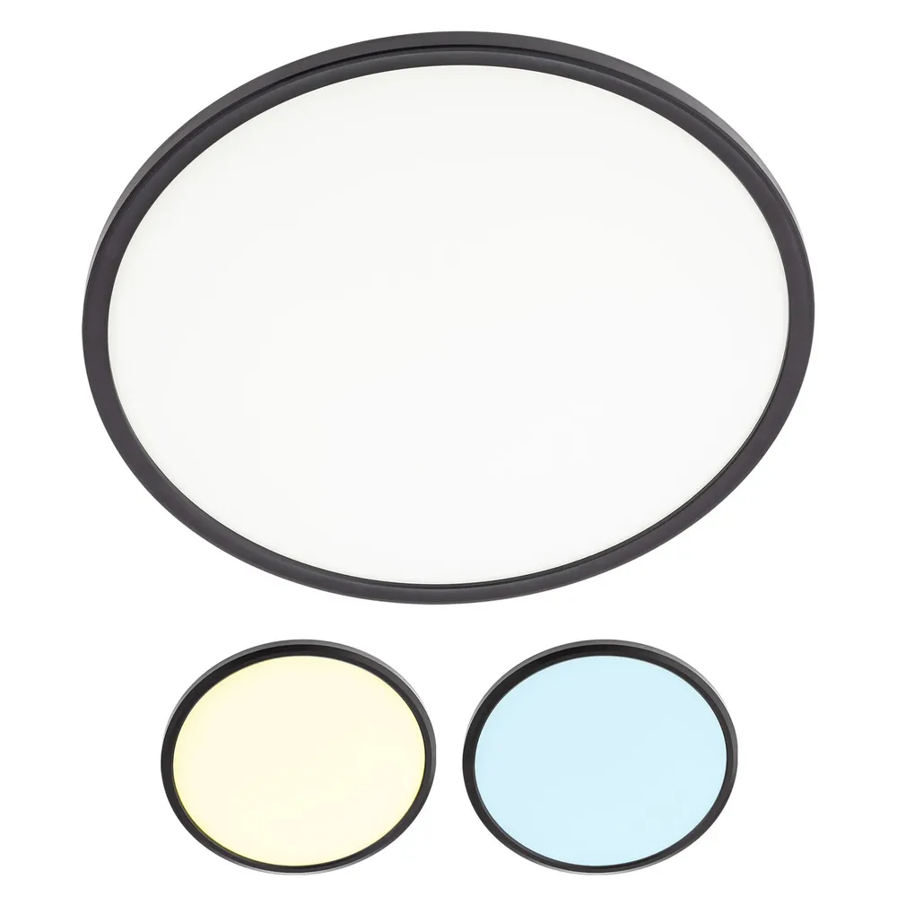 Plafoniera LED Memo 05-935, 24 W, lumina calda / neutra / rece, rotunda, negru, modern