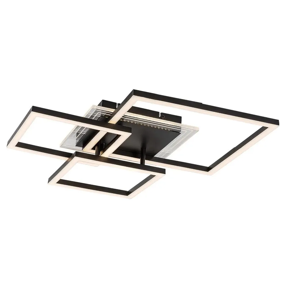 Plafoniera LED Ottavia 71371, 40 W, lumina calda, negru + alb, 2000 lm