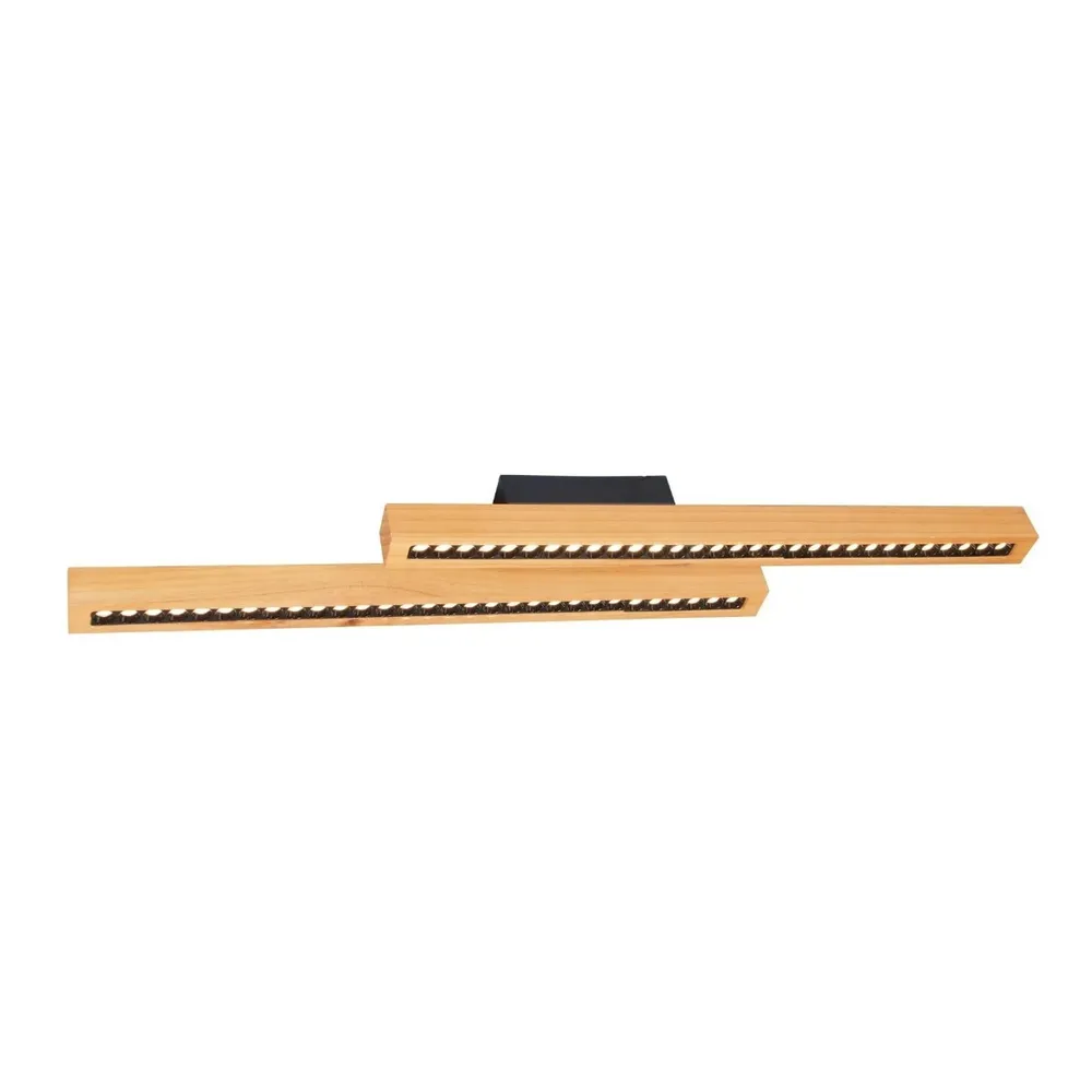 Plafoniera LED Pine KL140035, 34 W, 2400 lm, lumina calda, negru + aspect lemn, modern