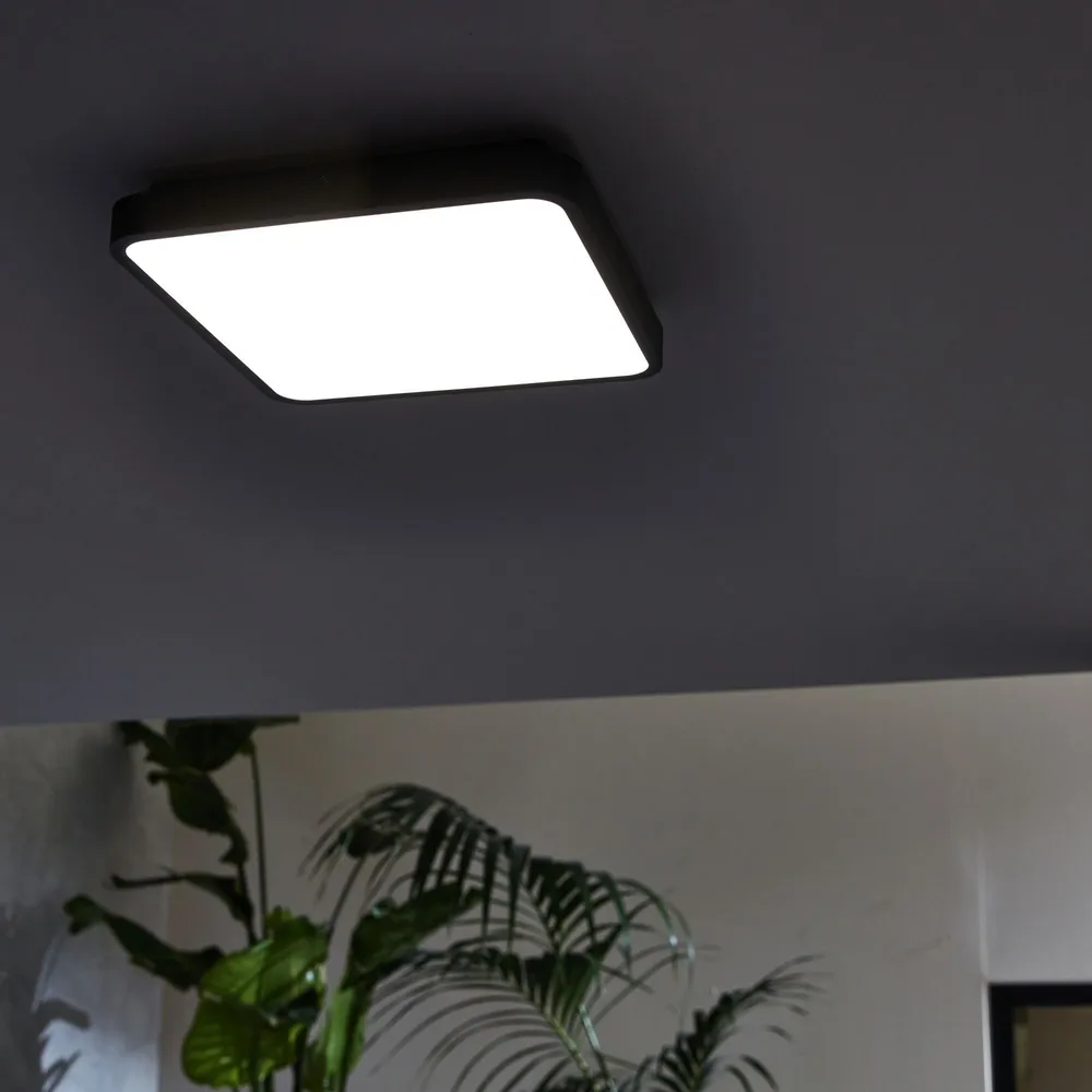 Plafoniera LED Ponoca, 2100 lumeni, 4000k, IP44, neagra